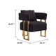 Sery Accent Sofa Chair Set of 2 | Black Teddy Fleece | Gold Square Legs