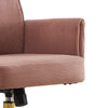 Swivel Office Chair | Light Pink Corduroy | Adjustable Height | Gold Base