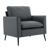 Heya Lounge Sofa Chair Set of 2 | Track Arms | Light Gray Faux Leather