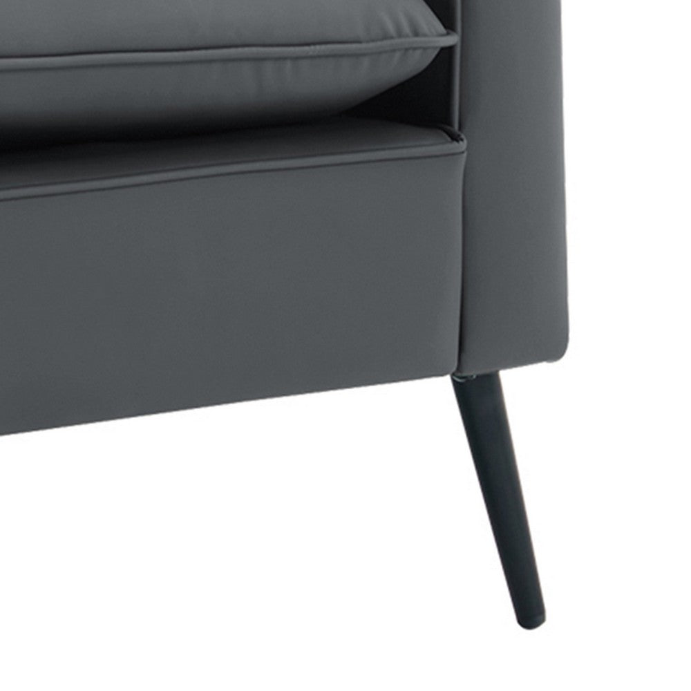 Heya Lounge Sofa Chair Set of 2 | Track Arms | Light Gray Faux Leather