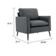 Heya Lounge Sofa Chair Set of 2 | Track Arms | Light Gray Faux Leather