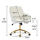 Kena Swivel Office Chair | Adjustable Height | Beige Tufted Velvet | Gold