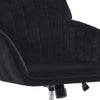 Kena Swivel Office Chair | Adjustable Height | Black Tufted Velvet | Gold