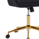 Kena Swivel Office Chair | Adjustable Height | Black Tufted Velvet | Gold
