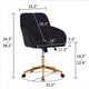 Kena Swivel Office Chair | Adjustable Height | Black Tufted Velvet | Gold