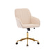 Kena Swivel Office Chair | Adjustable Height | Khaki Tufted Velvet | Gold