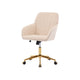 Kena Swivel Office Chair | Adjustable Height | Khaki Tufted Velvet | Gold
