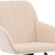 Kena Swivel Office Chair | Adjustable Height | Khaki Tufted Velvet | Gold