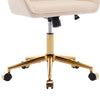 Kena Swivel Office Chair | Adjustable Height | Khaki Tufted Velvet | Gold