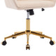 Kena Swivel Office Chair | Adjustable Height | Khaki Tufted Velvet | Gold