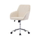 Kena Swivel Office Chair | Beige Tufted Velvet | Adjustable Height | Silver