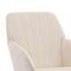 Kena Swivel Office Chair | Beige Tufted Velvet | Adjustable Height | Silver