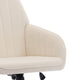 Kena Swivel Office Chair | Beige Tufted Velvet | Adjustable Height | Silver