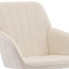 Kena Swivel Office Chair | Beige Tufted Velvet | Adjustable Height | Silver