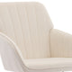 Kena Swivel Office Chair | Beige Tufted Velvet | Adjustable Height | Silver