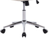 Kena Swivel Office Chair | Beige Tufted Velvet | Adjustable Height | Silver