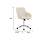 Kena Swivel Office Chair | Beige Tufted Velvet | Adjustable Height | Silver