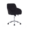 Kena Swivel Office Chair | Black Tufted Velvet | Adjustable Height | Silver
