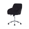 Kena Swivel Office Chair | Black Tufted Velvet | Adjustable Height | Silver