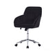 Kena Swivel Office Chair | Black Tufted Velvet | Adjustable Height | Silver