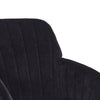 Kena Swivel Office Chair | Black Tufted Velvet | Adjustable Height | Silver