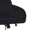 Kena Swivel Office Chair | Black Tufted Velvet | Adjustable Height | Silver