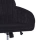 Kena Swivel Office Chair | Black Tufted Velvet | Adjustable Height | Silver