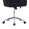 Kena Swivel Office Chair | Black Tufted Velvet | Adjustable Height | Silver