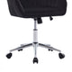 Kena Swivel Office Chair | Black Tufted Velvet | Adjustable Height | Silver