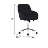 Kena Swivel Office Chair | Black Tufted Velvet | Adjustable Height | Silver