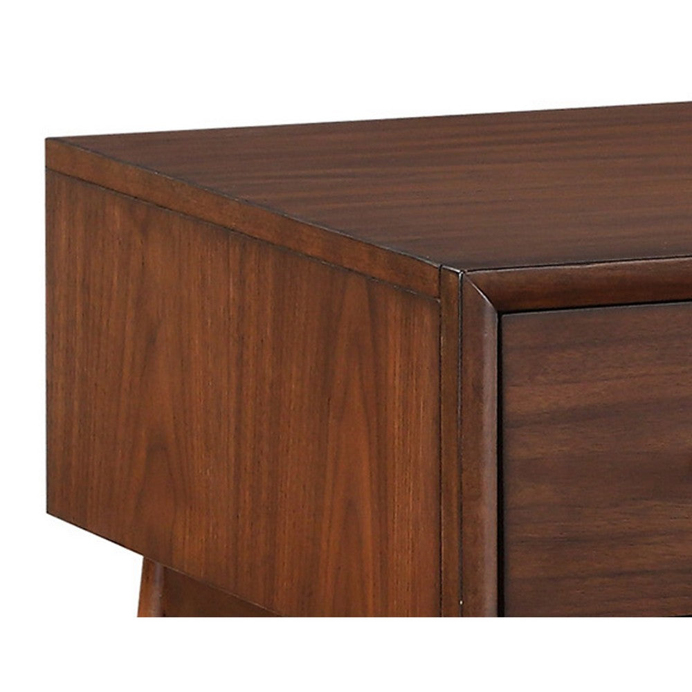 Writing Desk I 3 Drawers I Trestle w Stretcher I Nickel Knobs I Brown 51"