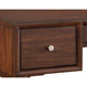 Writing Desk I 3 Drawers I Trestle w Stretcher I Nickel Knobs I Brown 51"
