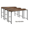 Sumi Overbed Desk I Adjustable Height I Rustic Brown I Black Metal 72"
