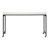Sumi Overbed Desk I Adjustable Height I White Wood I Black Metal 72"