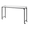 Sumi Overbed Desk I Adjustable Height I White Wood I Black Metal 72"