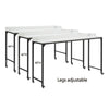 Sumi Overbed Desk I Adjustable Height I White Wood I Black Metal 72"