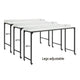 Sumi Overbed Desk I Adjustable Height I White Wood I Black Metal 72"