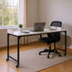 Sumi Overbed Desk I Adjustable Height I White Wood I Black Metal 72"