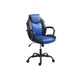 Gaming Office Chair w Casters I Foam Fill Black & Blue Faux Leather