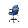 Gaming Office Chair w Casters I Foam Fill Black & Blue Faux Leather