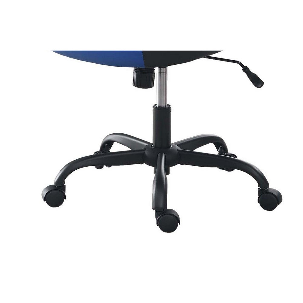Gaming Office Chair w Casters I Foam Fill Black & Blue Faux Leather
