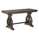 Tola Writing Desk I Hidden Drawer I Scrolled Base I Dark Oak Brown 60"