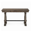 Tola Writing Desk I Hidden Drawer I Scrolled Base I Dark Oak Brown 60"