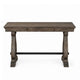 Tola Writing Desk I Hidden Drawer I Scrolled Base I Dark Oak Brown 60"