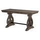 Tola Writing Desk I Hidden Drawer I Scrolled Base I Dark Oak Brown 60"