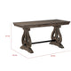 Tola Writing Desk I Hidden Drawer I Scrolled Base I Dark Oak Brown 60"