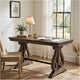 Tola Writing Desk I Hidden Drawer I Scrolled Base I Dark Oak Brown 60"