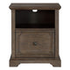 Tola Mobile File Cabinet I Open Shelf & Drawer I Dark Oak Brown 28"