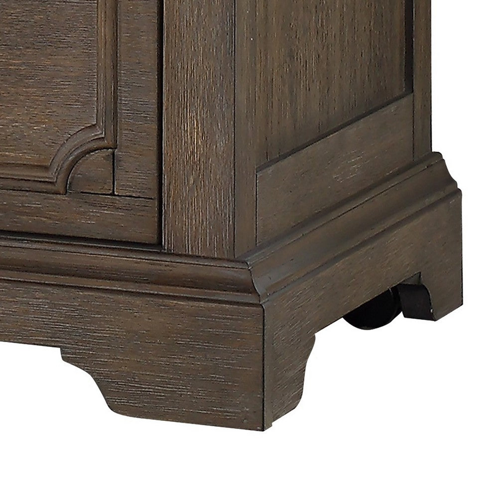 Tola Mobile File Cabinet I Open Shelf & Drawer I Dark Oak Brown 28"