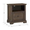 Tola Mobile File Cabinet I Open Shelf & Drawer I Dark Oak Brown 28"